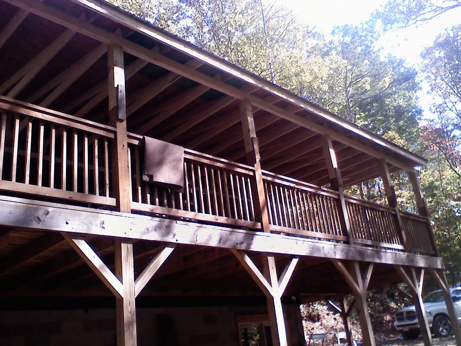 Timber framing under a new elevated porch and deck — Roof Leak Repair in Castalian Springs by Roofing Brothers